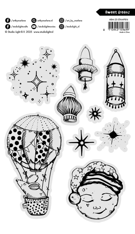 Clear Stamp Sweet Dreams Art by Marlene 9 Pieces