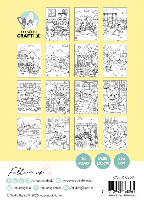 Studio Light Coloring Book Friendz Spring Friendz 30 Sheets