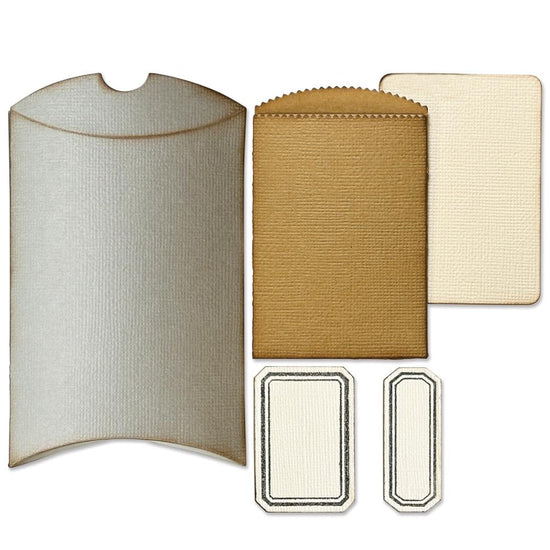 Sizzix Thinlits Dies By Tim Holtz 5/Pkg Vault Pillow Box + Bag