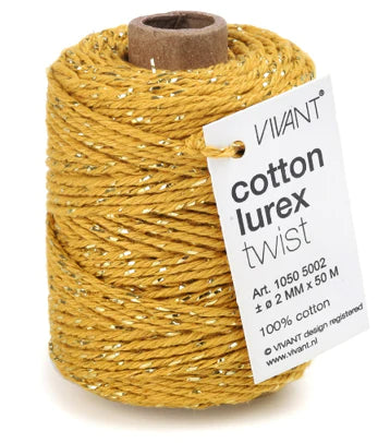 VIVANT LUREX OCRE/KURKUMA COTTON CORD -54.68 YARDS