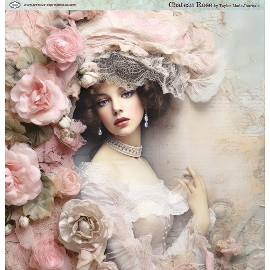 Taylor Made Journals Double-Sided Paper Pad 8"X8” Chateau Rose
