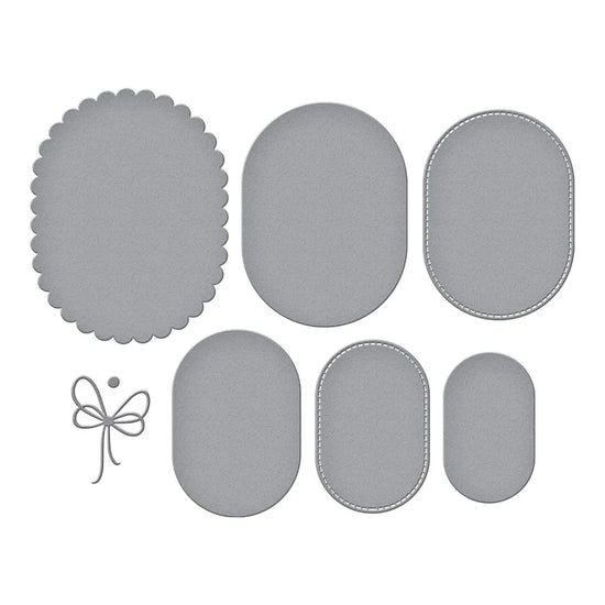 Spellbinders SCALLOP AND STITCHED EDGE OVALS ETCHED DIES FROM THE WILDFLOWERS COLLECTION BY LISA HORTON