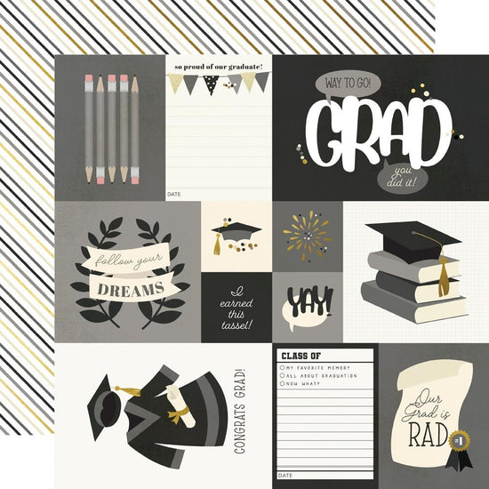 Graduation Double-Sided Cardstock 12"X12" Elements