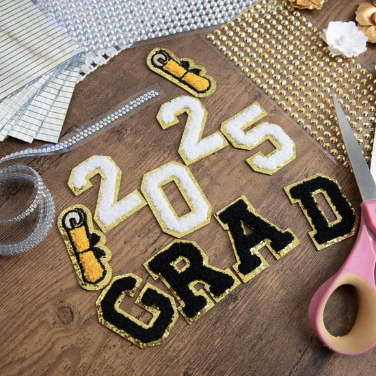Chenille Self Adhesive Grad Patch Black