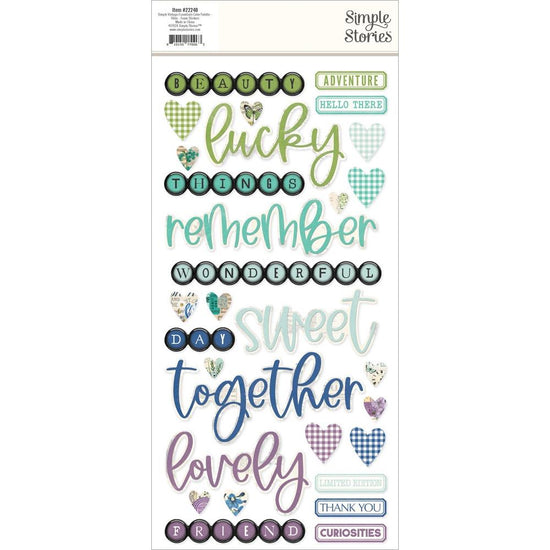 Simple Vintage Essnetials Color Palette Foam Stickers 59/Pkg Titles