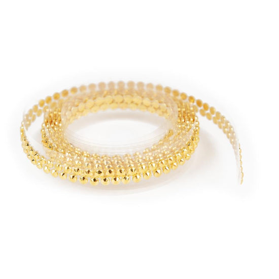 Craft Perfect Rhinestone Sticker Roll 1YD Gold