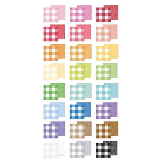 Doodlebug Double-Sided Paper Pad 6"X8" Buffalo Check-Wood Grain