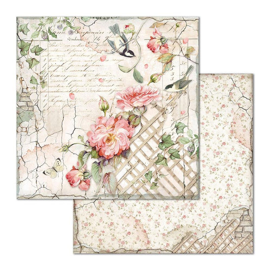 Stamperia Double-Sided Paper Pad 12"X12" 10/Pkg House Of Roses, 10 Designs/1 Each