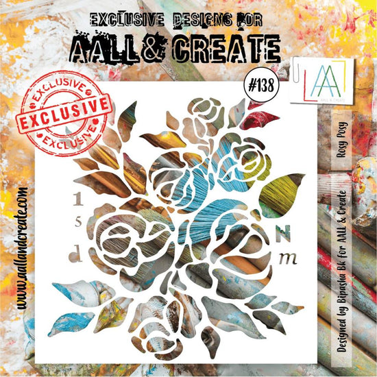 AALL And Create Stencil 6"X6" Rosy Posy