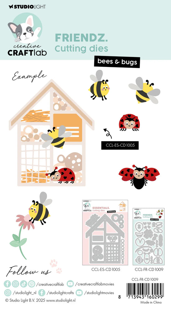 Studio Light Cutting Die Bees & Bugs Friendz 28 Pieces