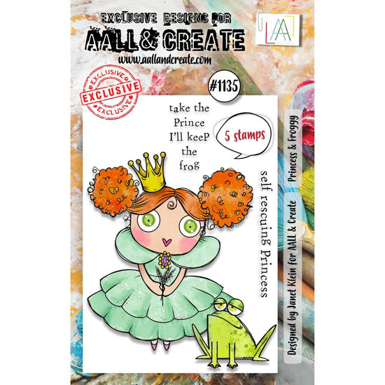 AALL And Create A7 Photopolymer Clear Stamp Set Princess and Froggy