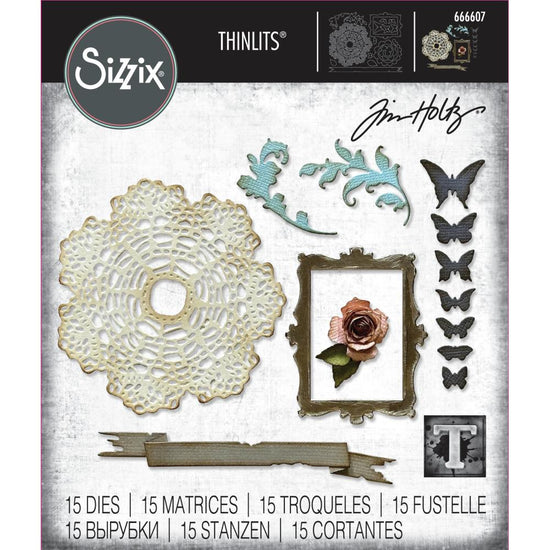 Sizzix Thinlits Dies By Tim Holtz 15/Pkg Vault Boutique 