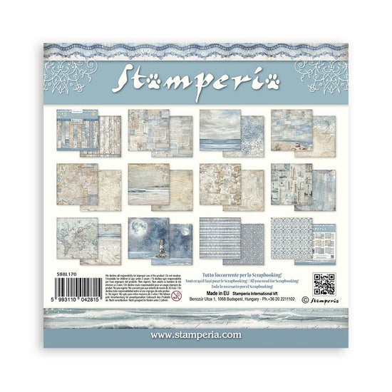 Stamperia Backgrounds Double-Sided Paper Pad 12"x12" 10/Pkg Silent Sea