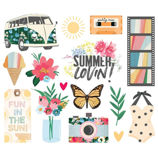 Simple Stories Sunny Days Bits & Pieces 15/PKG Big