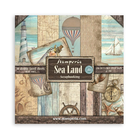 Stamperia Double-Sided Paper Pad 8"X8" 10/Pkg Sea Land