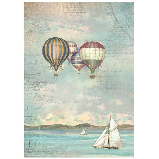 Stamperia Rice Paper Sheet A4 Sea Land Balloons