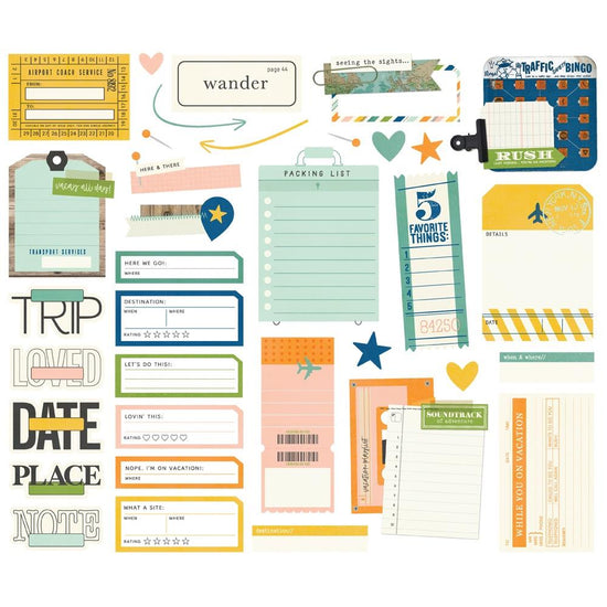 Simple Stories Happy Travels Bits & Pieces 35/Pkg Journal