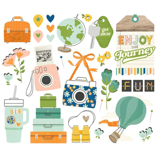 Simple Stories Happy Travels Bits & Pieces 29/Pkg Big