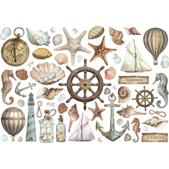 Stamperia Cardstock Ephemera Adhesive Paper Cut Outs Sea Land