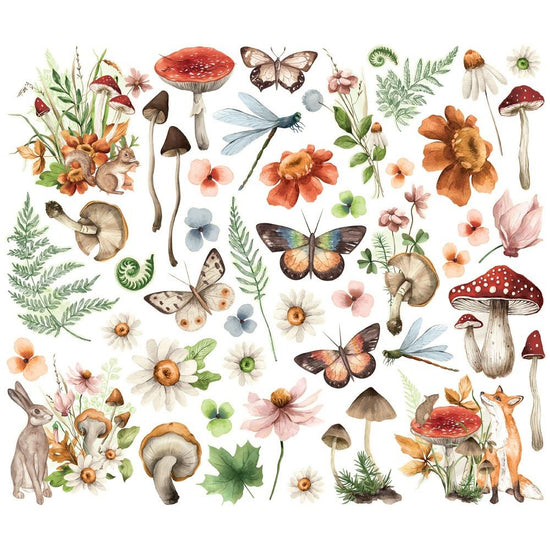Simple Stories Simple Vintage Woodlands Bits & Pieces 34/Pkg Floral