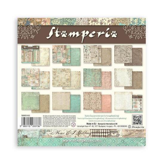 Stamperia Backgrounds Double-Sided Paper Pad 8"X8" 10/Pkg Brocante Antiques