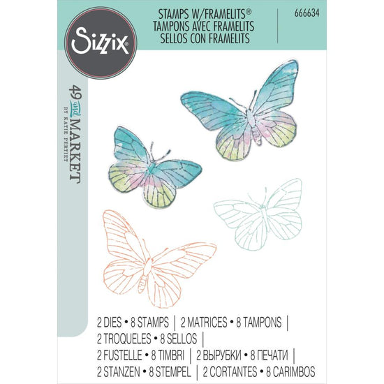 Sizzix Framelits Die & A5 Stamp Set By 49 & Market 10/Pkg 