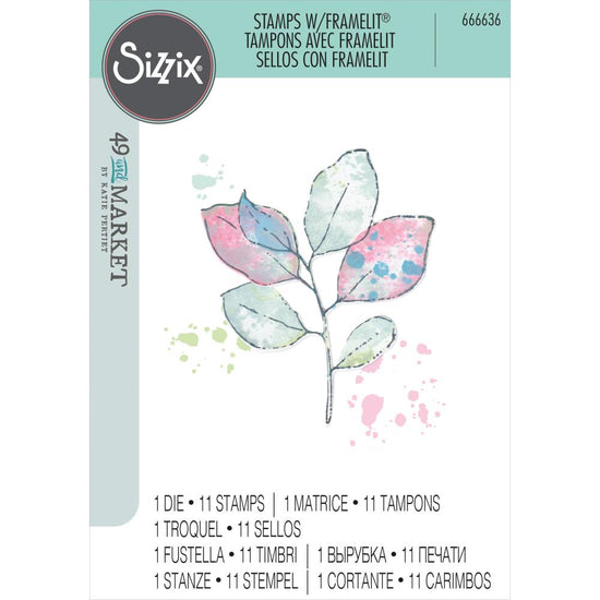 Sizzix Framelits Die & A5 Stamp Set By 49 & Market 12/Pkg 