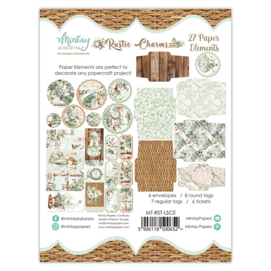 Mintay PAPER ELEMENTS - RUSTIC CHARMS, 27 PCS