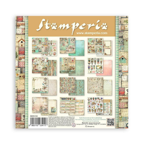 Stamperia Double-Sided Paper Pad 8"X8" 10/Pkg Garden