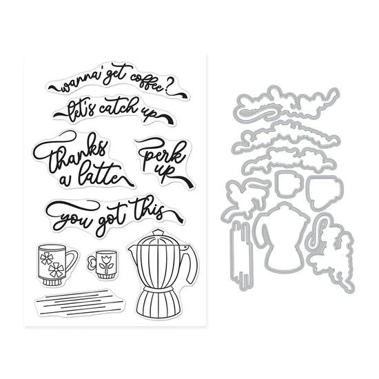 HERO ARTS PERK UP STAMP & CUT SET