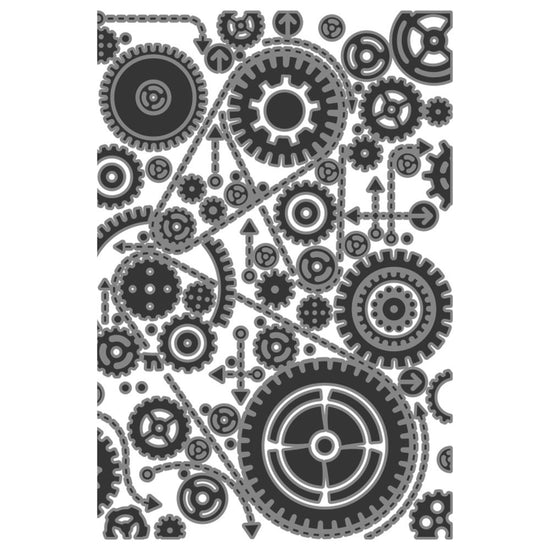 Sizzix Textured Impressions Embossing Folder by Tim Holtz Vault Gears
