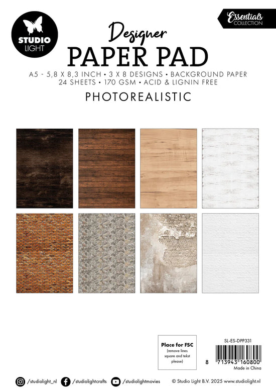 Studio Light Designer Paper Pad Photorealistic Essentials 24 Sheets