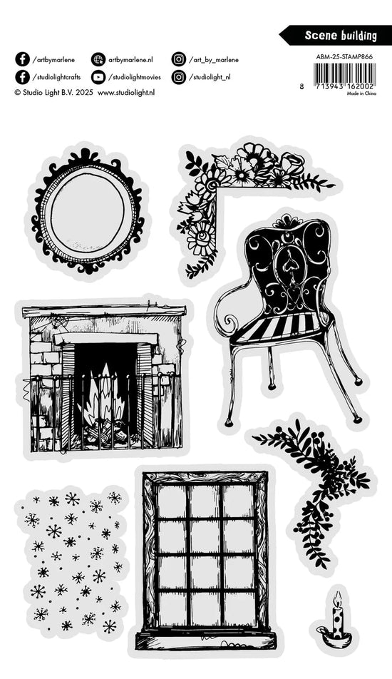Clear Stamp Scene Building Art By Marlene 8 Pieces