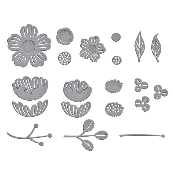 LITTLE BLOOMS ETCHED DIES FROM THE OUT AND ABOUT COLLECTION