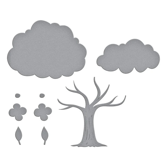 FLOWERING TREE ETCHED DIES FROM THE OUT AND ABOUT COLLECTION