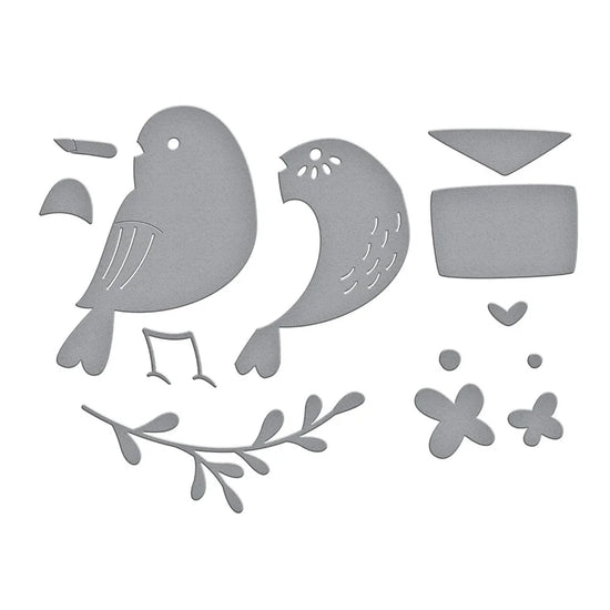 LOVE NOTE BIRD ETCHED DIES FROM THE OUT AND ABOUT COLLECTION