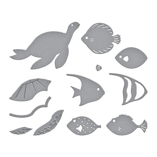 UNDERWATER MARINE LIFE ETCHED DIES FROM THE TUNNEL SCAPES COLLECTION BY VICKY PAPAIOANNOU