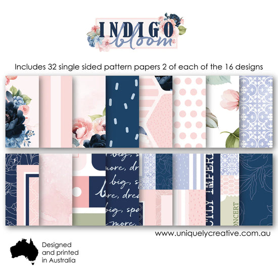 Uniquely Creative INDIGO BLOOM 6 X 6 COLLECTION PACK