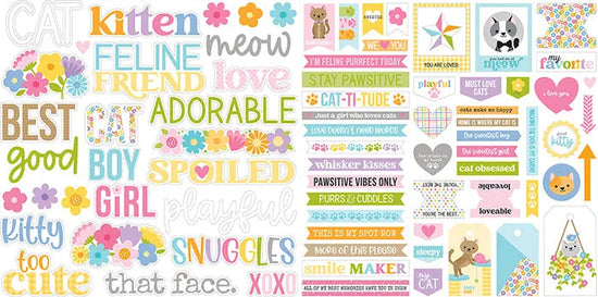 Bella Blvd Cardstock Ephemera Words, Meow