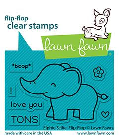 Lawn Fawn elphie selfie flip-flop stamp