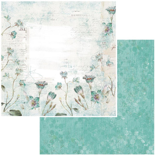 Vintage Artistry In Teal Double-Sided Cardstock 12"X12" Whisper