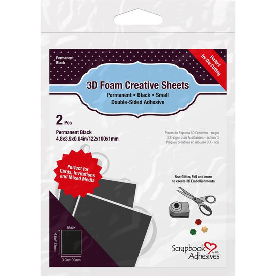 Scrapbook Adhesives 3D Foam Creative Sheets 2/Pkg Thin Black
