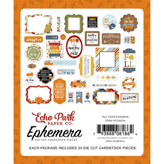 Echo Park Cardstock Ephemera 33/Pkg Icons, Fall Fever