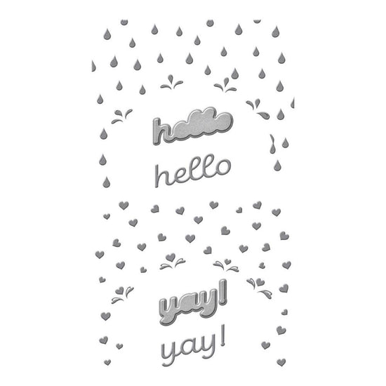 PRE ORDEN Spellbinders Etched Dies By Vicki Papaioannou Raining Hearts- Showered In Love PRE ORDEN
