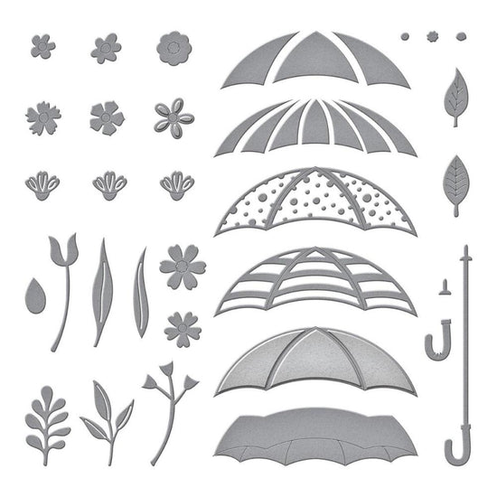 PRE ORDEN Spellbinders Etched Dies By Vicki Papaioannou Umbrella Bloom- Showered In Love PRE ORDEN