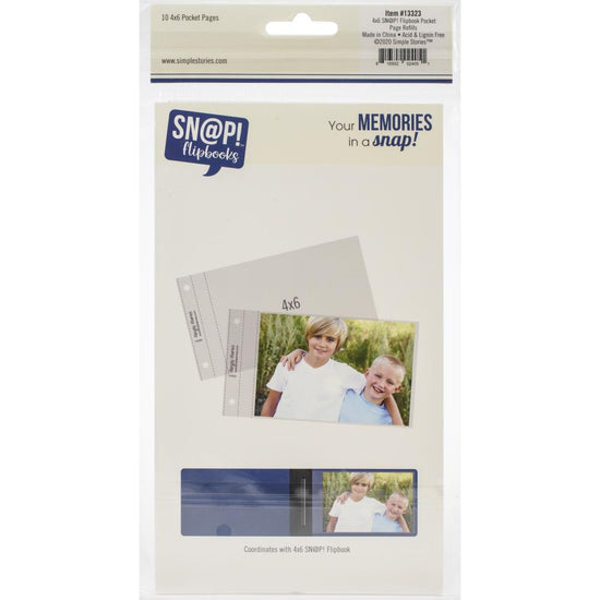 Simple Stories Sn@p! Pocket Pages For 4"X6" Flipbooks 10/Pkg (1) 4"X6" Pocket