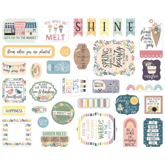 Echo Park Cardstock Ephemera 33/Pkg Icons, New Day