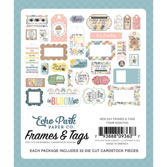 Echo Park Cardstock Ephemera 33/Pkg Frames & Tags, New Day
