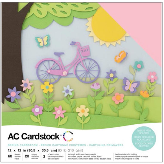 American Crafts Variety Cardstock Pack 12"X12" 60/Pkg Spring
