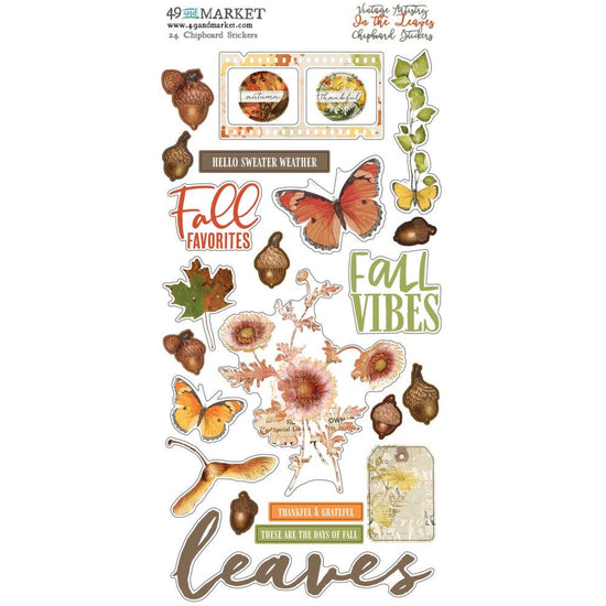 Vintage Artistry In The Leaves Chipboard Stickers 6"X12"